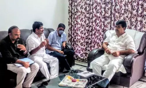 Revenue Services Association leaders meeting Minister Dharmana Krishna Prasad at secretariat