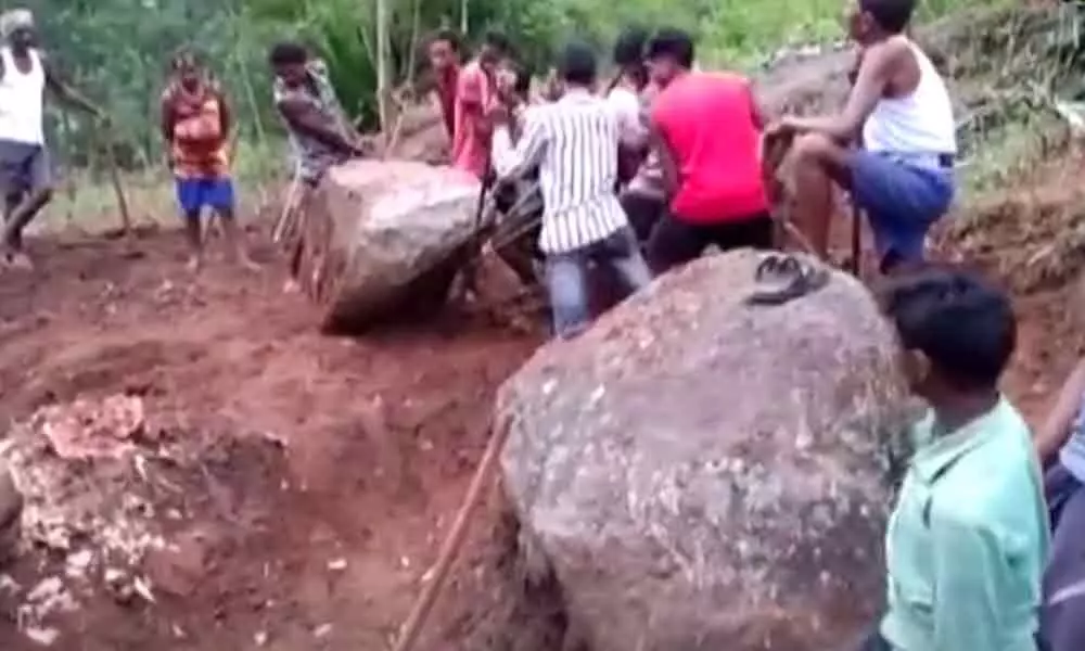 Locals start construction of 4 km road in Visakhapatnams Egamalapadu village