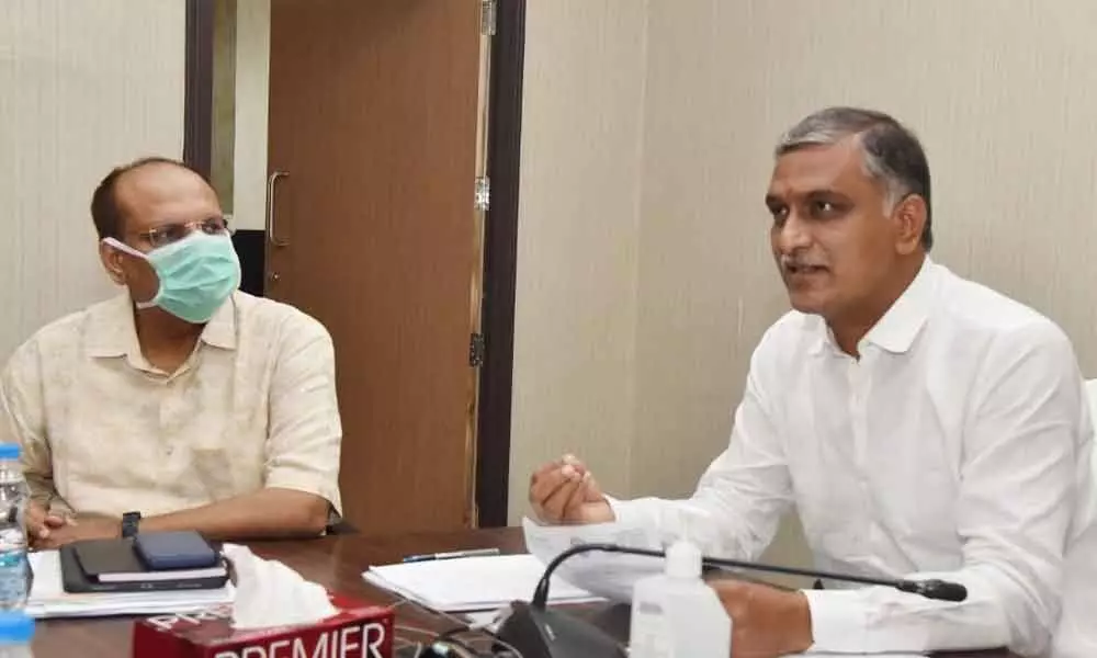 Clear 5,420 crore GST dues first, says Harish Rao