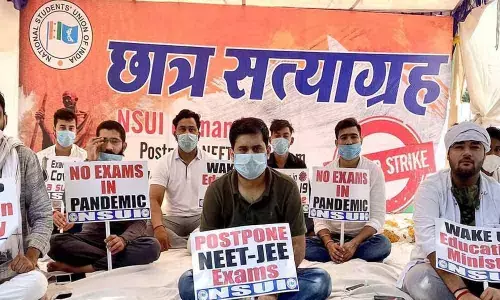 NSUI hunger strike on NEET