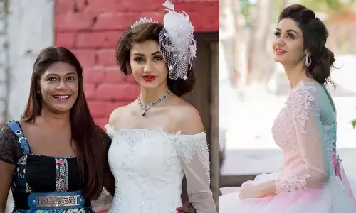 Designer Rachel J Amirtharaj  with her muse