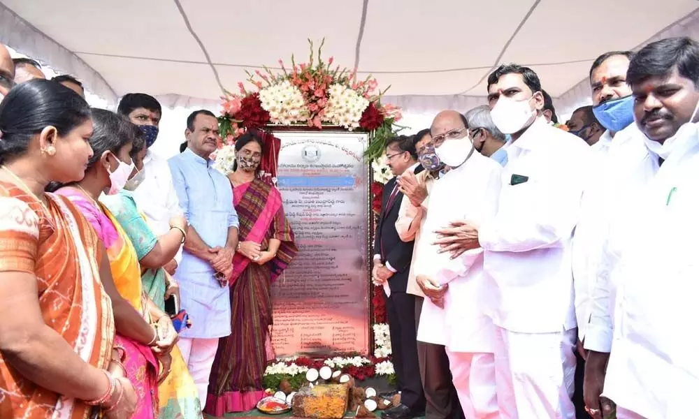 NABARD chairman Ch Govindarajulu lays foundation stone for godown construction