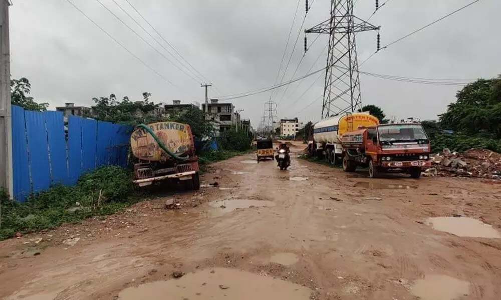 Road repair works in the fast lane at Madhapur