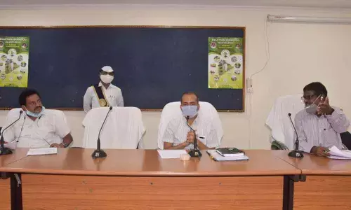 District Collector Prashanth Jeevan Patil addressing the officials during a review meeting of CM Giri Vikasam scheme at the Collectorate in Nalgonda on Wednesday
