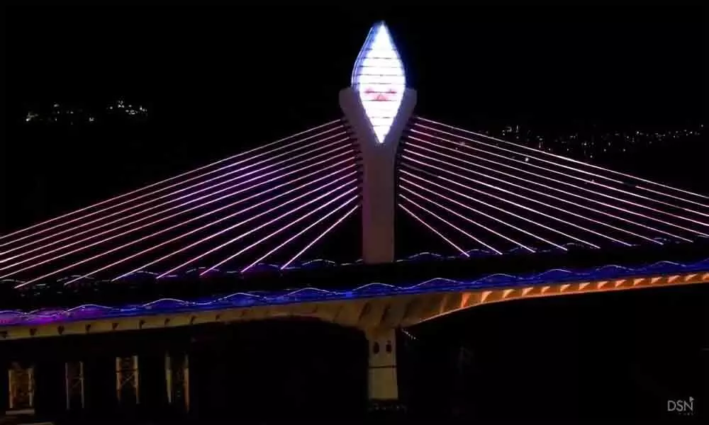 Watch: Hyderabads Durgam Cheruvu cable bridge dazzles with architectural lighting