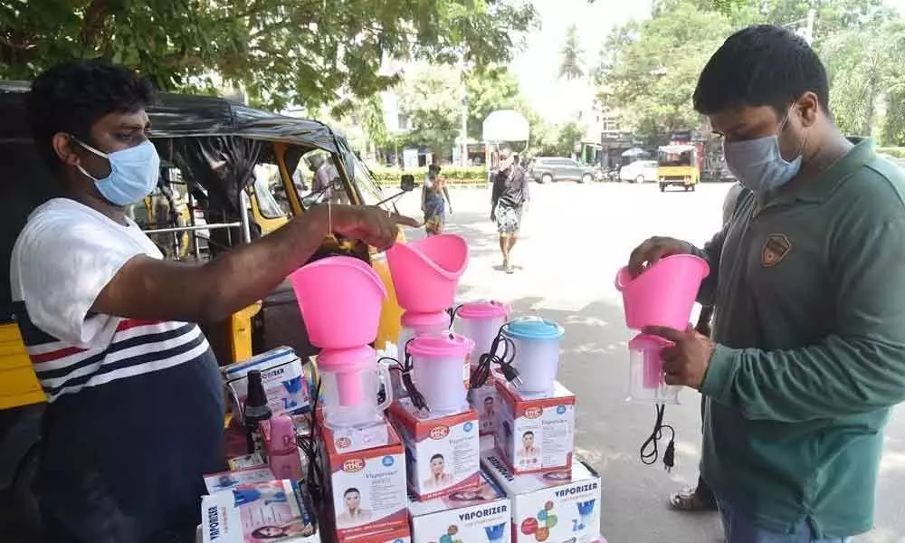 Many bring home a vaporiser to include steam inhalation in their routine in Visakhapatnam