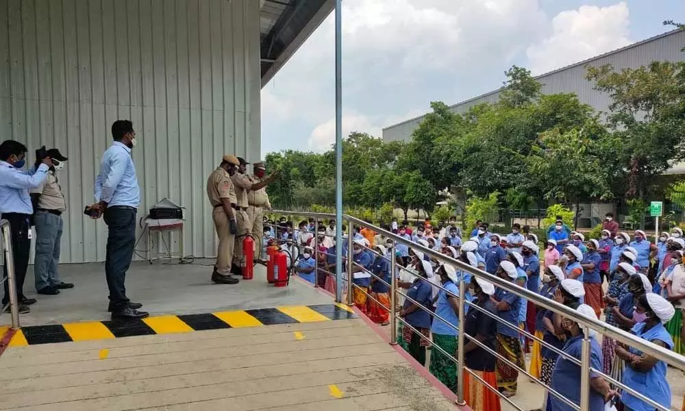 Mock fire safety exercise being held at Sri City on Saturday