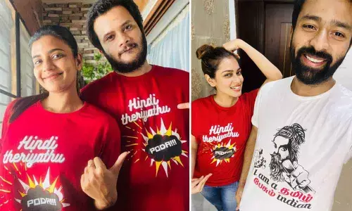 ‘Hindi Theriyathu Poda’ say Tamil film celebrities