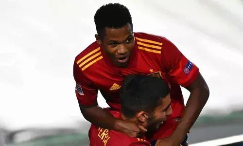 Fatis landmark strike helps Spain beat Ukraine in Nations league