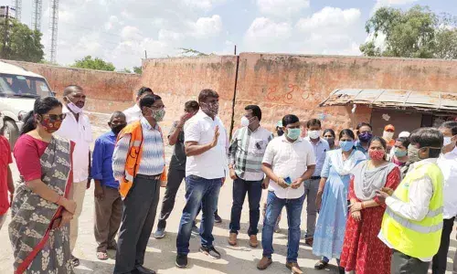 Mayor Bonthu Rammohan, MLA Kaleru Venkatesh inspect develop works