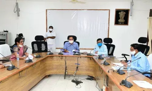 District Collector K Shashanka reviewing the preparedness for the entrance examination
