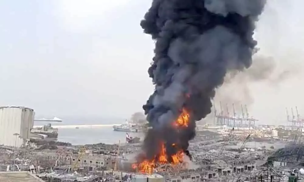 Huge fire at Beirut Port weeks after deadly blast