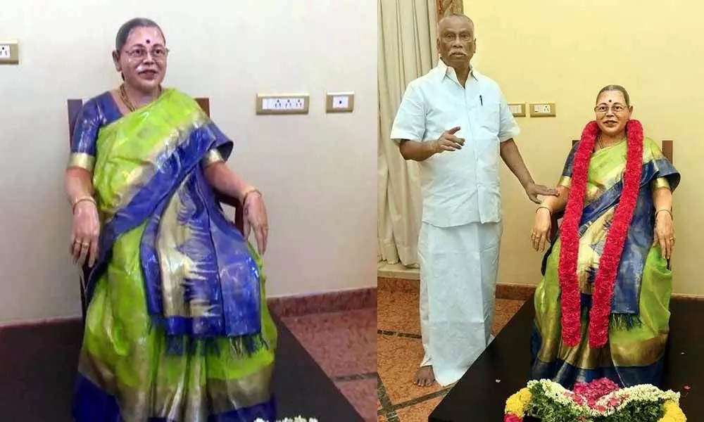 Madurai businessman unveils statue of his deceased wife