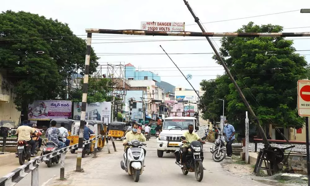 A view of Rayalacheruvu railway gate in Tirupati