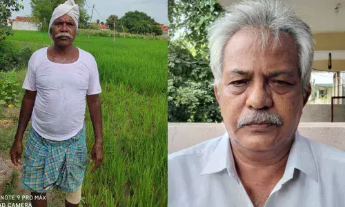 (Farmer Katla Anjaiah,Retired MRO P Keshava Reddy)