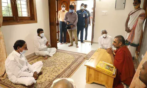 CM KCR consoles bereaved Chinna Jeeyar Swamy