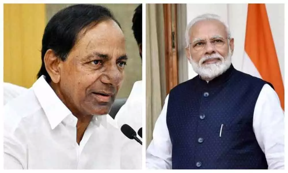 KCR big appeal to PM Modi with folded Hands