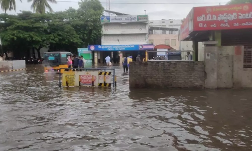 Inundated RTC bus station