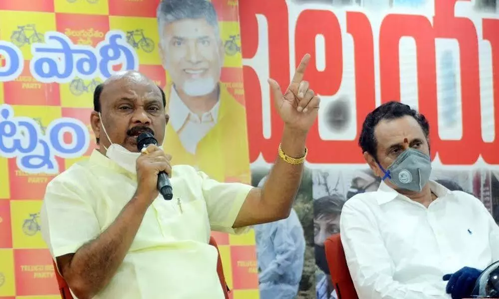 Former TDP minister Ch Ayyanna Patrudu speaking at a conference in Visakhapatnam on Friday