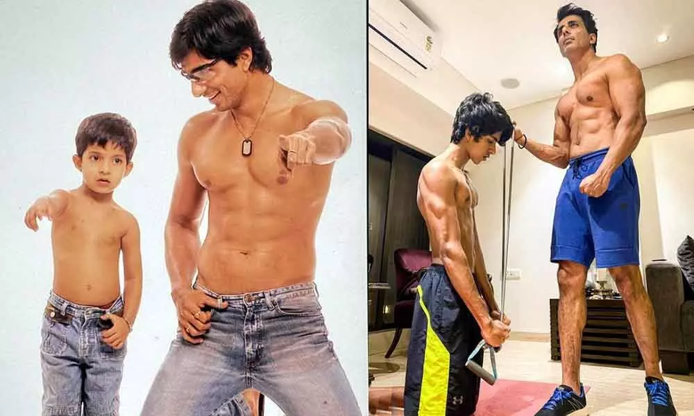 Sonu Sood Poses Shirtless Along With His Son And Finally Gets His Competitor In Terms Of Fitness