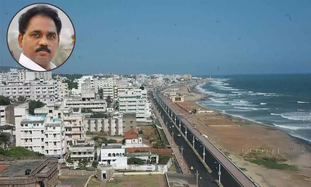 A view of Visakhapatnam; Vasupalli Ganesh Kumar(inset)