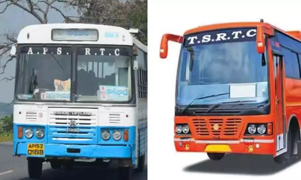 APSRTC and TSRTC buses