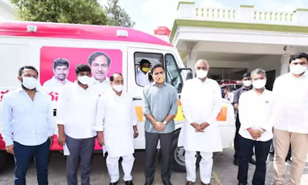KTR flags off ambulances under gift a smile programme