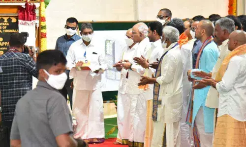 Karnataka and AP CMs laid foundation for pilgrims amenities complex at Tirumala
