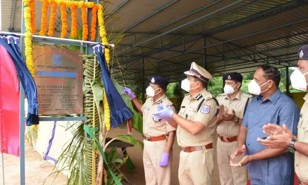 Rachakonda Commissioner of Police Mahesh Bhagwat and Addl CP Sudheer Babu inaugurating fingerprint office in Saroornagar