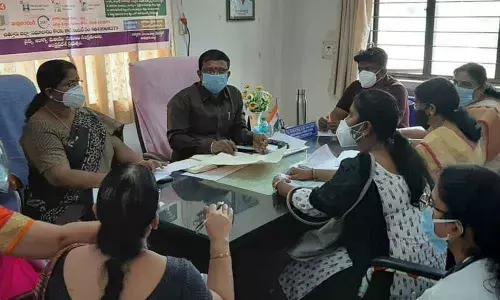DM&HO Dr M Penchalaiah holding a review on maternal deaths with doctors in Chittoor