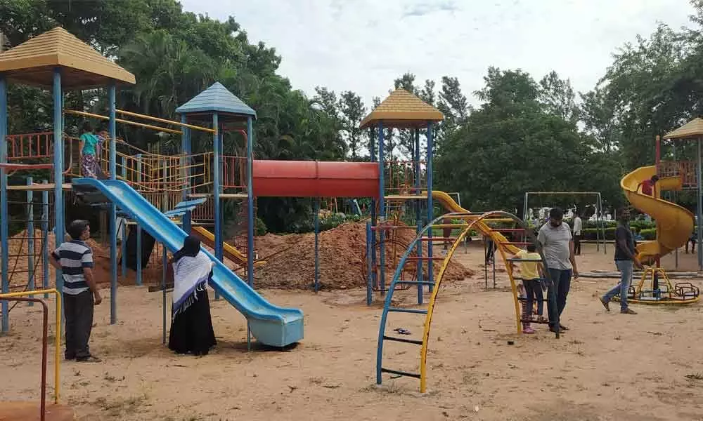 A small of visitors were seen on the first and the second day of reopening of parks. Photo N Shiva Kumar Meru