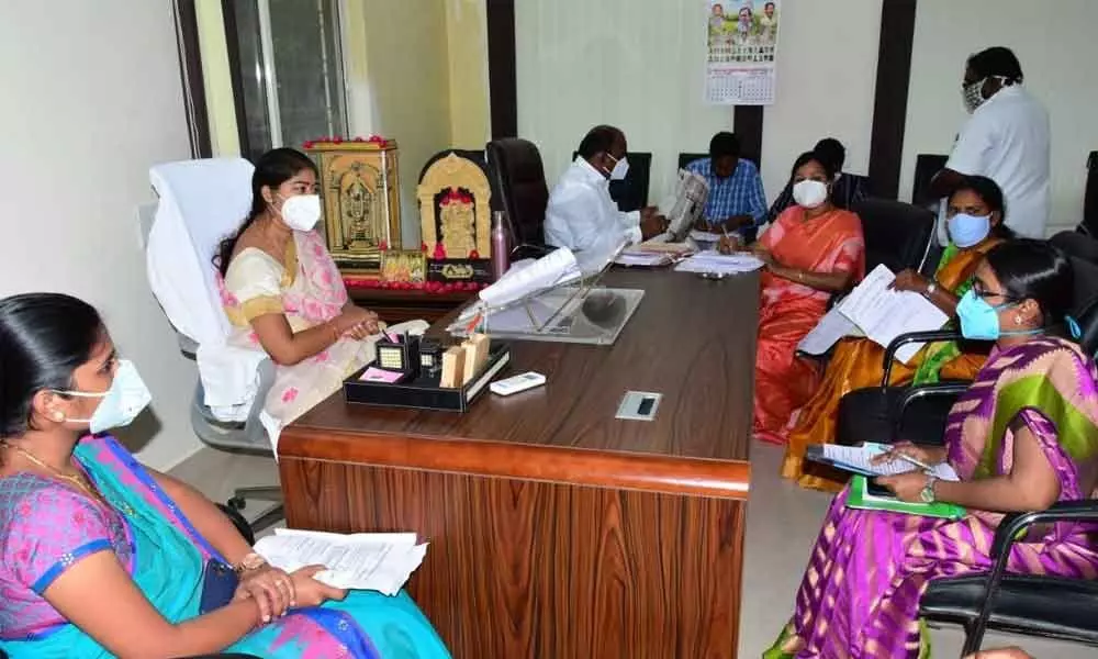 Vikarabad ZP chairperson Sunitha Reddy holds ZP committee meeting in Vikarabad