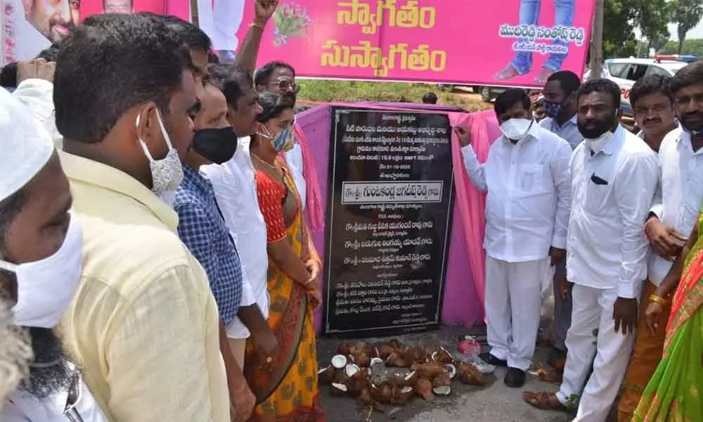 Minister Jagadish Reddy lays foundation for various development works