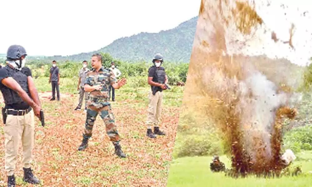 SP Siddharth Kaushal reviewing the performance of SWAT team at Chimakurthy Firing Range in Prakasam district
