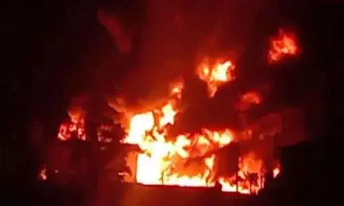 Massive fire at industrial estate in Bhongir, no casualties