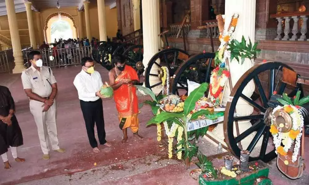 Age-old cannon barrels offered puja