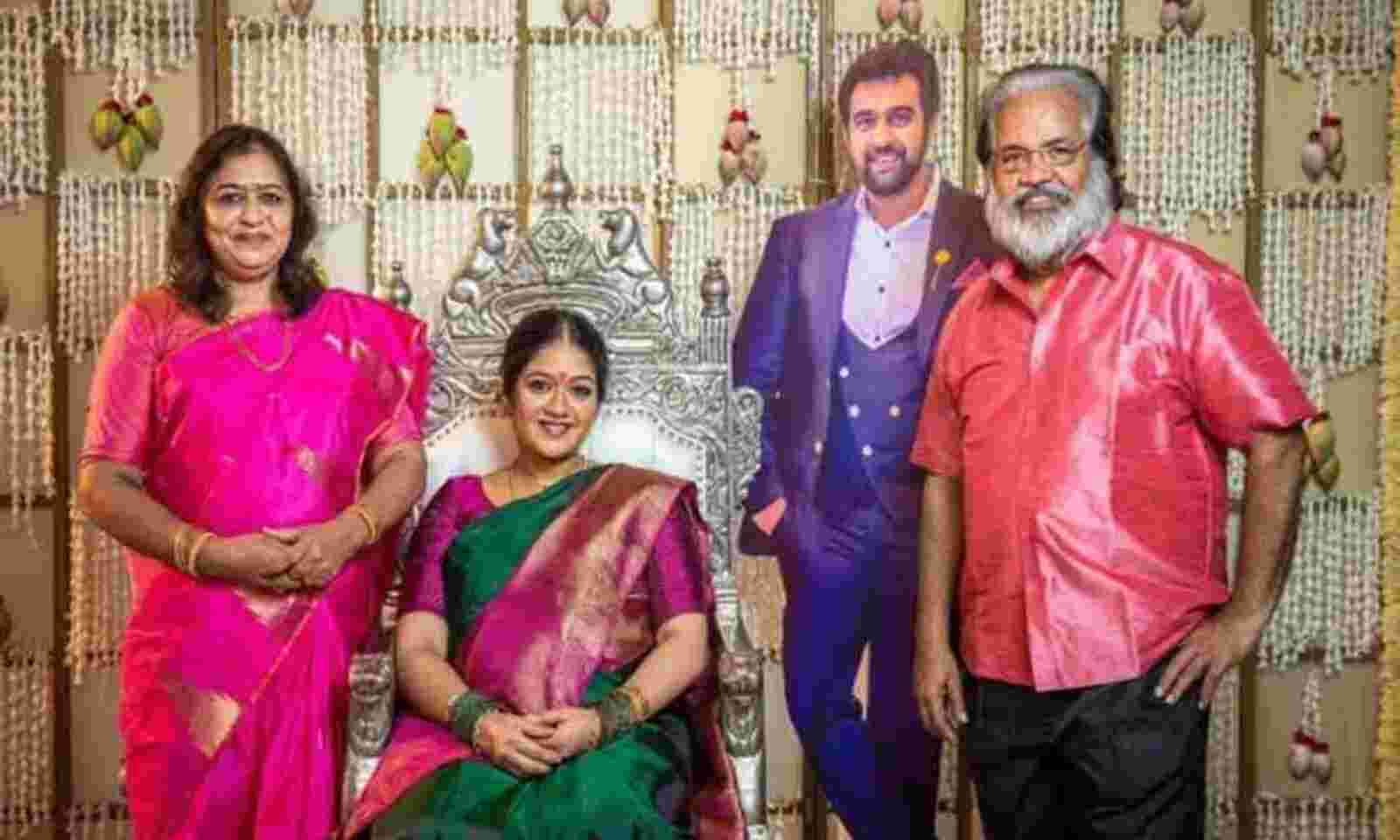 Chiranjeevi Sarja Cutout At Meghana Raj S Baby Shower