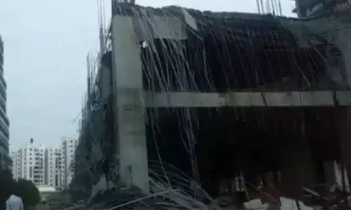 10 injured as under-construction building collapses in Hyderabad