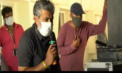 SS Rajamouli in RRR Movie shooting