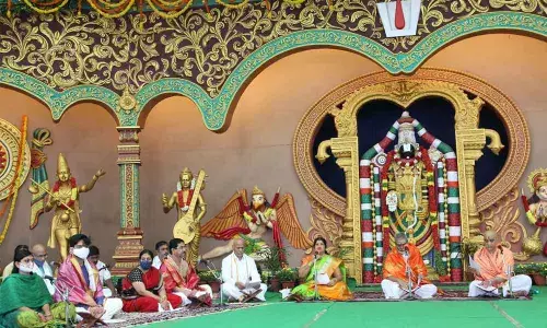 File picture of Sundarakanda Pathanam at Nada Neerajanam platform at Tirumala