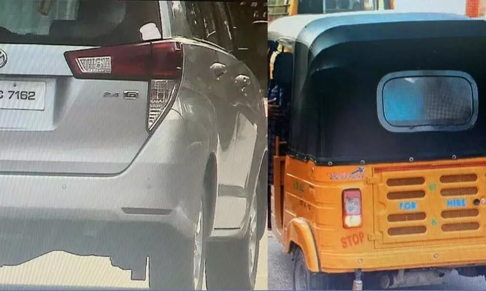 Innova driver caught for using fake number plate