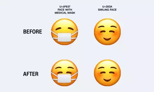 Apple is introducing new face mask emoji that is hiding smile