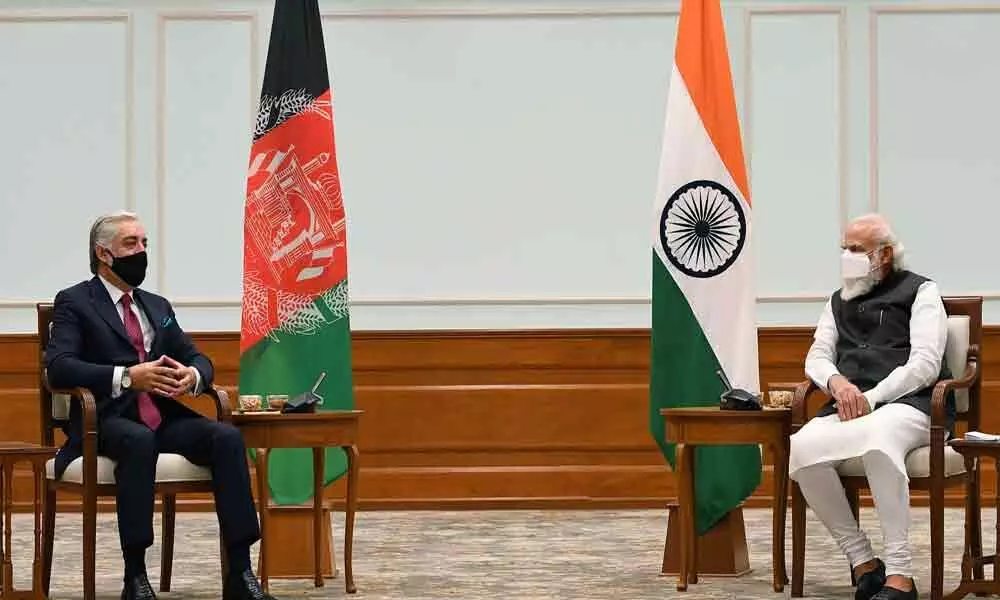 Head Of Afghan Peace Council Abdullah Abdullah Meets PM Modi In Delhi