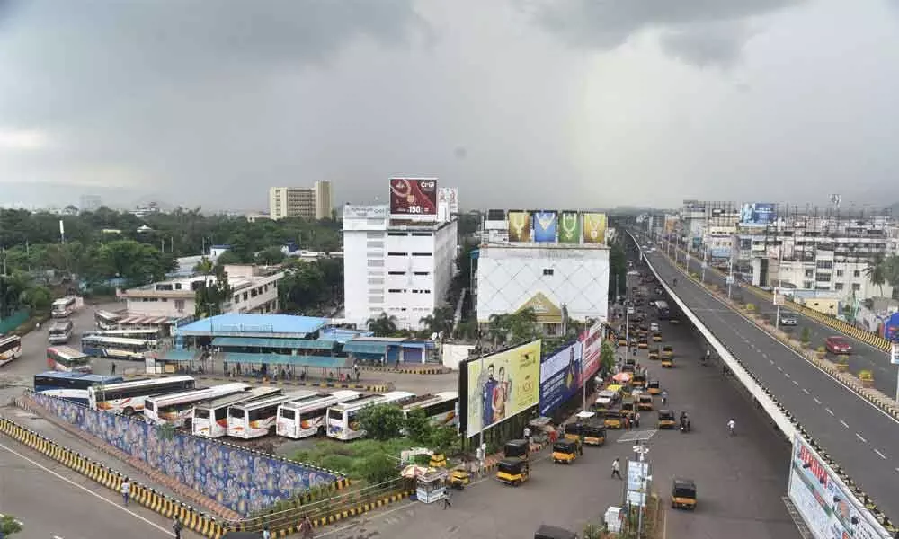 A view of Dwaraka bus station in Visakhapatnam. Photo: A Pydiraju