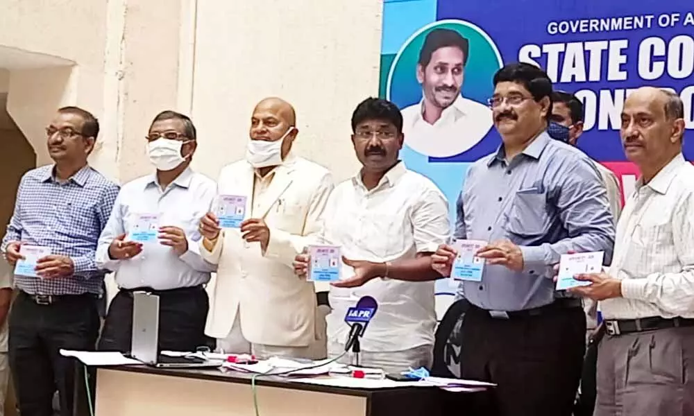 Minister for Education A Suresh releases AP Eamcet results 2020