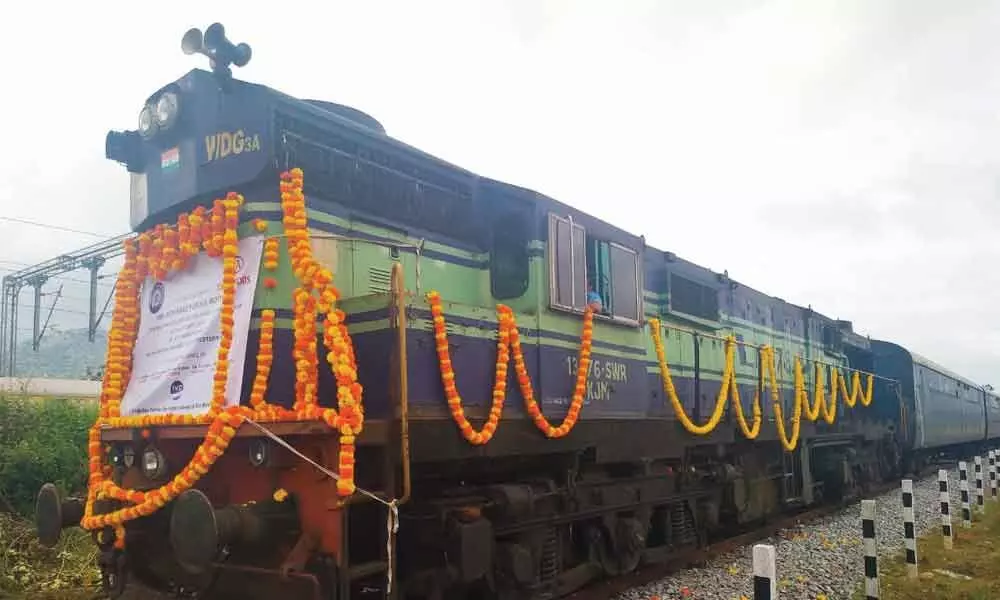 South Western Railway GM Ajay Kumar Singh flags off 50 New Modified Goods rake