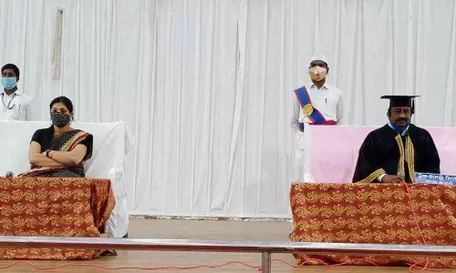 Mayor Gunda Prakash Rao and Municipal Commissioner Pamela Satpathy at the GWMC Council meet in Warangal on Thursday