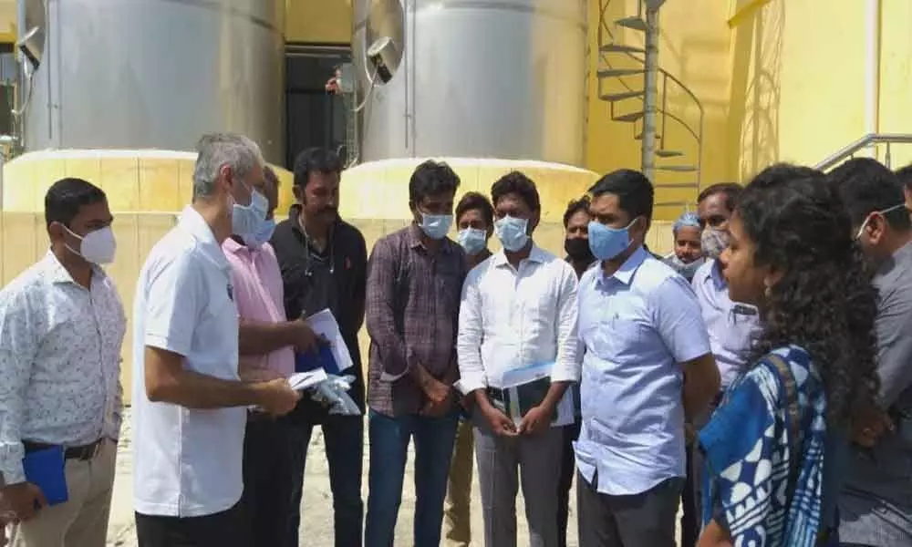 Amul dairy representatives visited Madanapalle Dairy unit in Chittoor