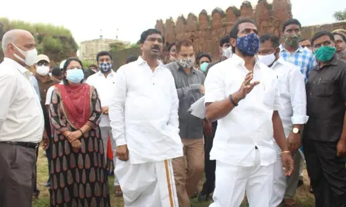 Khilashapur fort, built by Sardar Sarvai Papanna, in Jangaon district on Friday