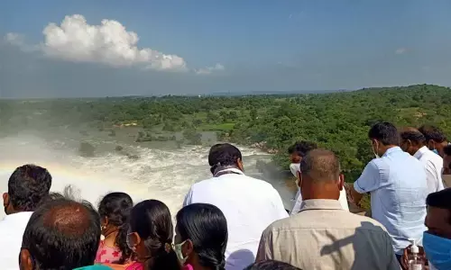 Assembly Speaker Pocharam Srinivas Reddy at Nizam Sagar reservoir on Friday